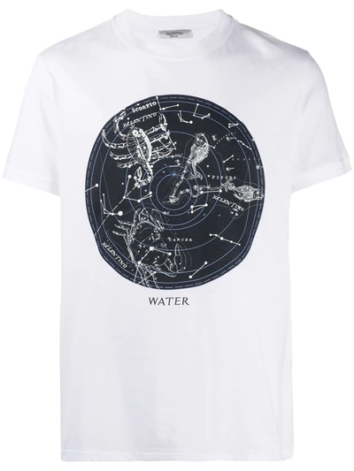 Shop Valentino Zodiac Map Print T-shirt In White
