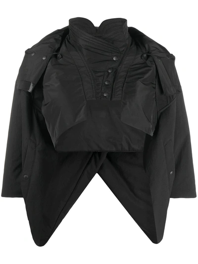 Shop Hyein Seo Cropped Hooded Jacket In Black