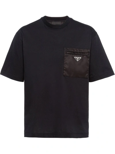 Shop Prada Logo Plaque T-shirt In Black