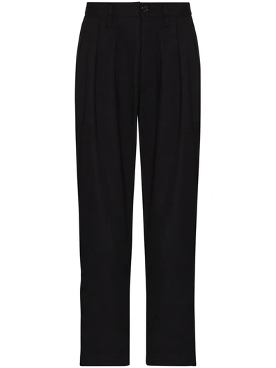 Shop Wtaps Tuck Dart-detailing Trousers In Black