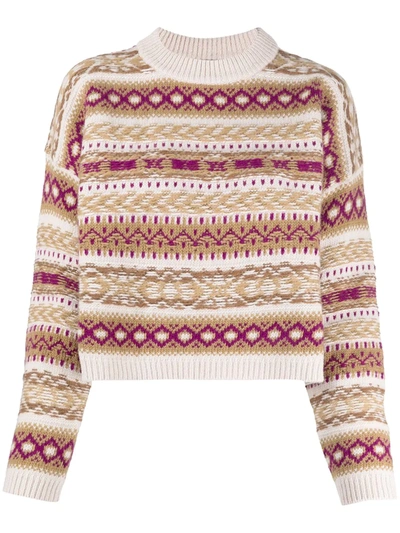 Shop Roberto Collina Intarsia-knit Merino-wool Jumper In Neutrals