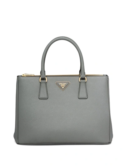 Shop Prada Large Galleria Leather Tote Bag In Grey