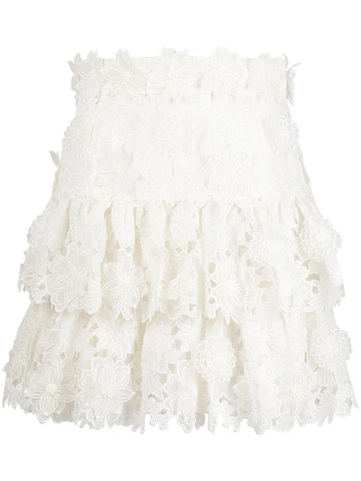 Shop Zimmermann Lovestruck Mini Skirt In White