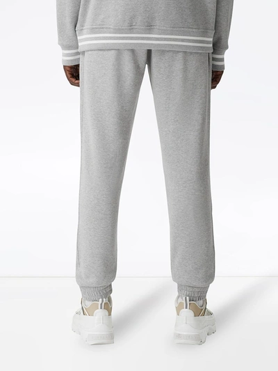 Shop Burberry Logo-embroidered Appliqué Track Pants In Grey