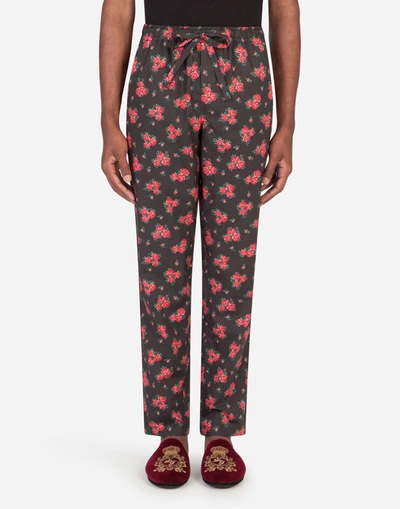Shop Dolce & Gabbana Miniature Rose-print Pajama Set With Matching Face Mask In Floral Print
