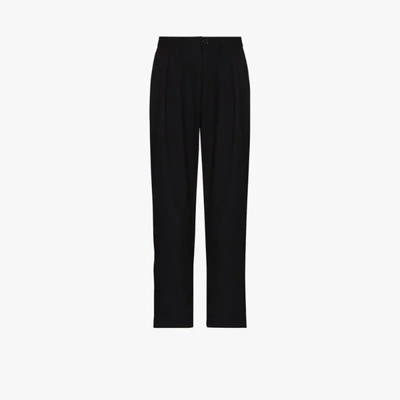 Shop Wtaps Tuck Twill Trousers In Black