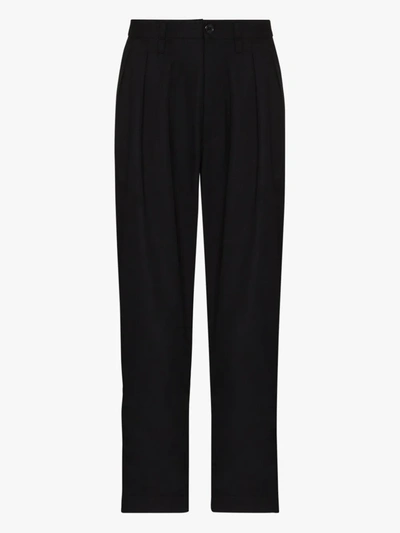 Shop Wtaps Tuck Twill Trousers In Black