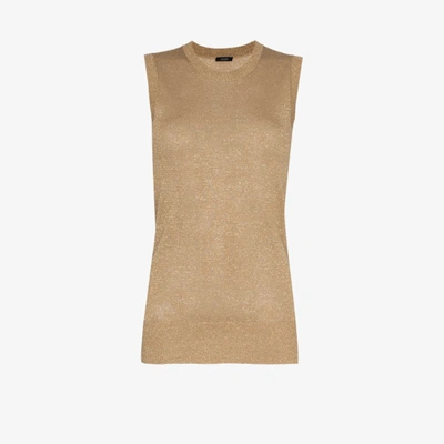 Shop Joseph Neutrals Knitted Metallic Vest