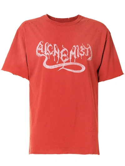 Shop Alchemist Logo Print T-shirt In Red