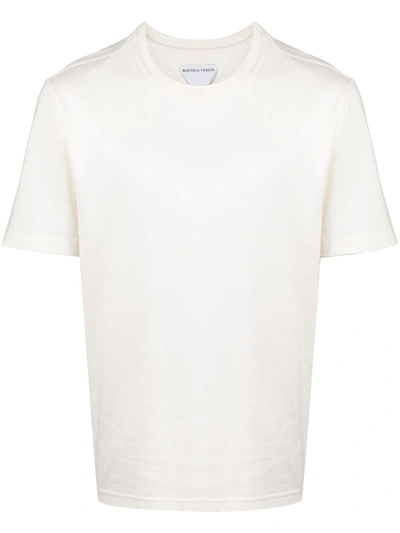 Shop Bottega Veneta Crew Neck Cotton T-shirt In Neutrals