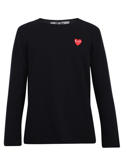 Shop Comme Des Garçons Play Branded Sweatshirt In Black