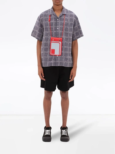 Shop Jw Anderson All-over Logo Print Shirt In Blue
