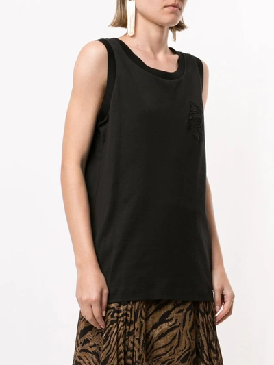 Shop Dolce & Gabbana Embroidered-logo Vest Top In Black