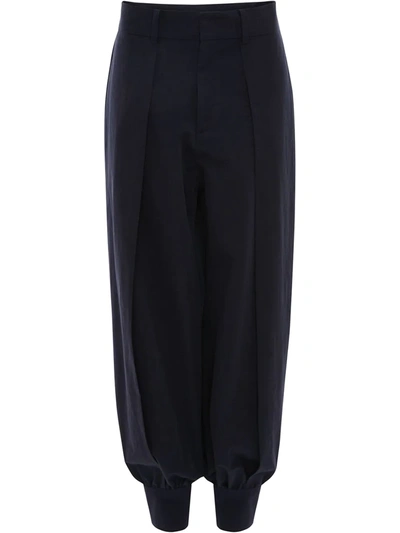 Shop Jw Anderson High-waisted Tapered Trousers In Blue