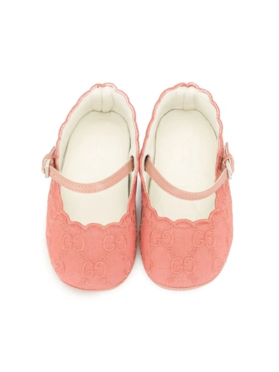 Shop Gucci Gg Jacquard-woven Ballerina Shoes In Pink