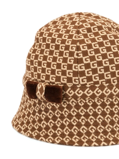 Shop Gucci Logo-pattern Hat In Brown