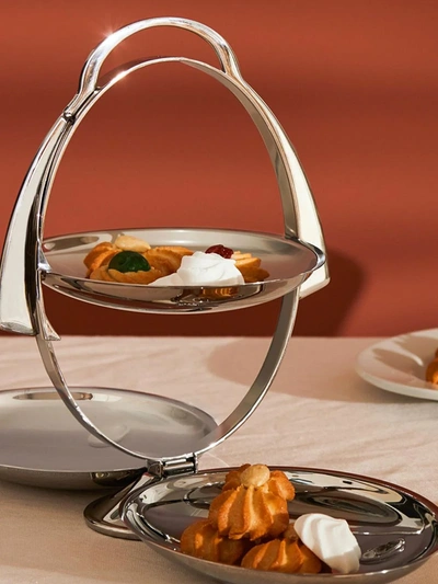 Alessi Anna Gong Folding Stainless Steel Cake Stand In Silver