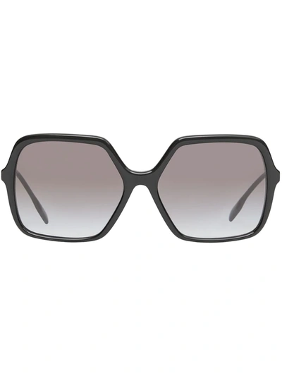 Shop Burberry Oversize Square-frame Sunglasses In Black