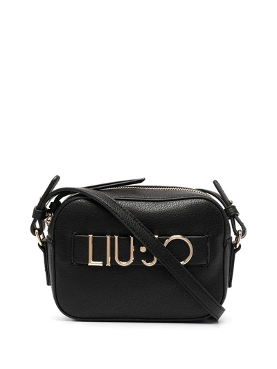 Shop Liu •jo Faux Leather Logo-plaque In Black