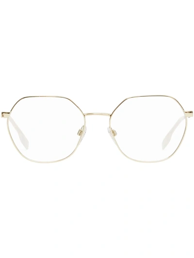 Shop Burberry Geometric-frame Glasses In Neutrals