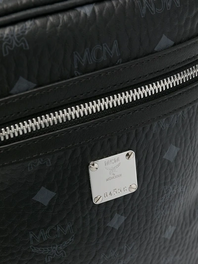 Shop Mcm Logo Print Shoulder Bag In Black