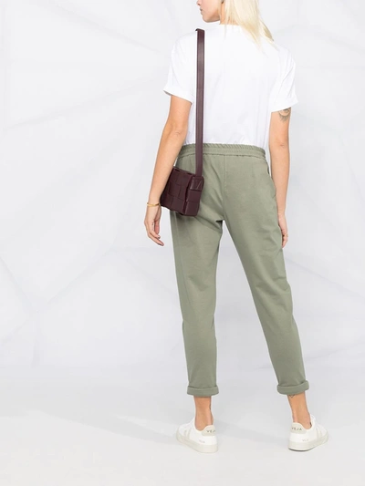 Shop Brunello Cucinelli Cropped Track Pants In Green