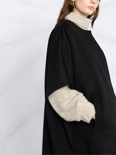 Shop Twinset Wool-blend Cape In Black