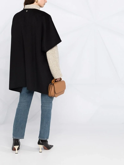 Shop Twinset Wool-blend Cape In Black