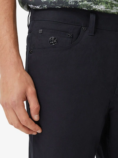 Shop Burberry Mid-rise Slim-fit Jeans In Blue