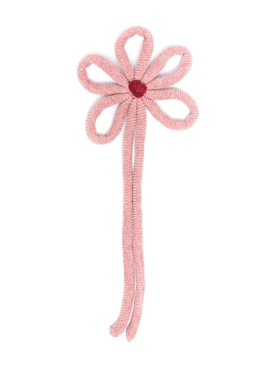 Shop Piccola Ludo Floral Brooch In Pink