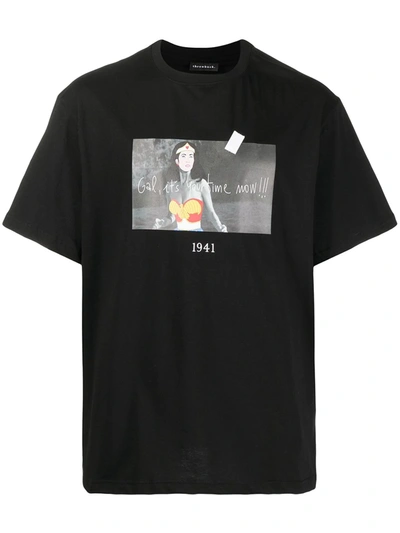 Shop Throwback Wonder Slogan Print T-shirt In Black