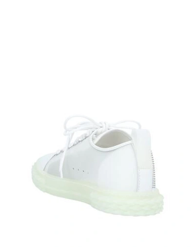 Shop Giuseppe Zanotti Man Sneakers White Size 7 Soft Leather, Rubber