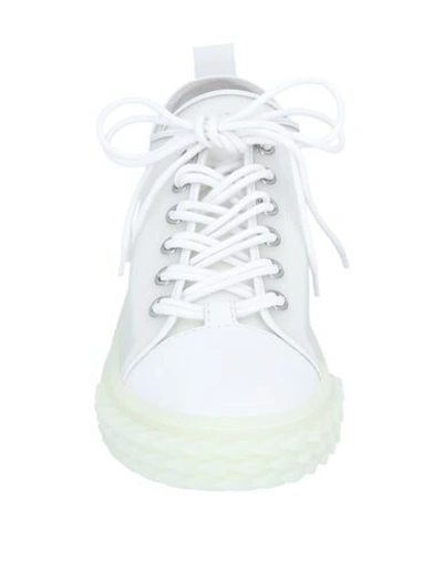 Shop Giuseppe Zanotti Man Sneakers White Size 7 Soft Leather, Rubber