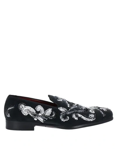 Shop Dolce & Gabbana Man Loafers Steel Grey Size 8 Cotton