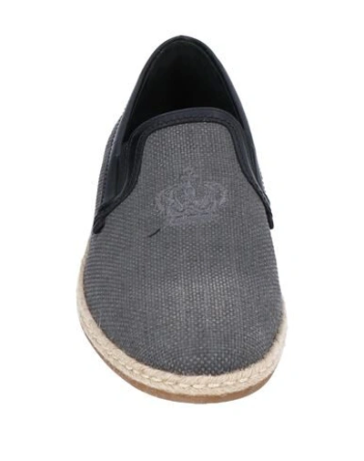 Shop Dolce & Gabbana Man Loafers Steel Grey Size 9 Polyester, Calfskin