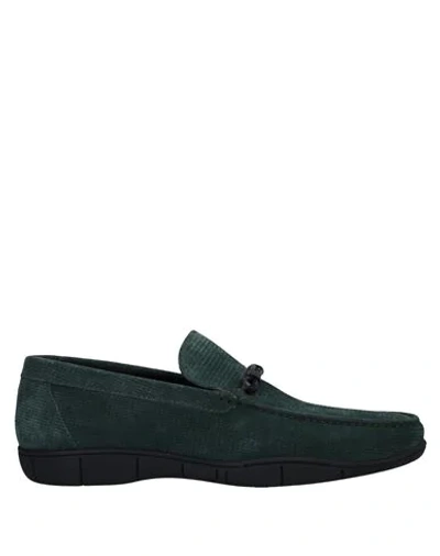 Shop A.testoni Loafers In Dark Green