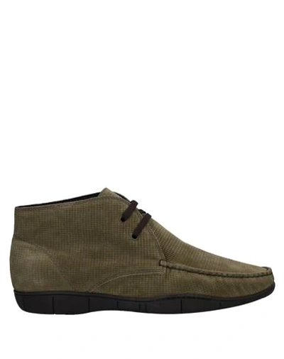 Shop A.testoni Ankle Boots In Military Green