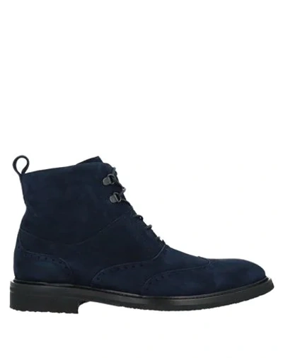 Shop A.testoni Ankle Boots In Dark Blue