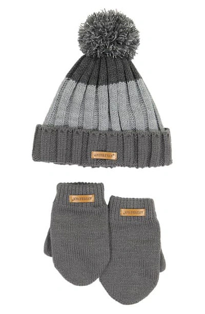 Shop Andy & Evan Kids' Faux Fur Trim Hat & Glove Set In Gyl-grey Ombre