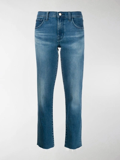 Shop J Brand High Rise Cropped Jeans In Blue