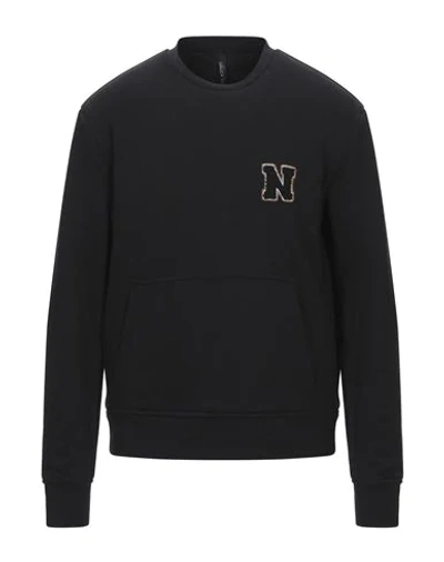 Shop Neil Barrett Man Sweatshirt Black Size M Cotton, Polyester, Elastane