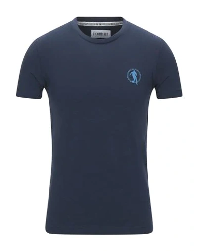 Shop Bikkembergs Man T-shirt Midnight Blue Size S Cotton, Elastane