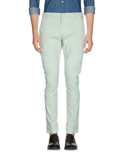Shop Dondup Man Pants Light Green Size 31 Cotton, Elastane