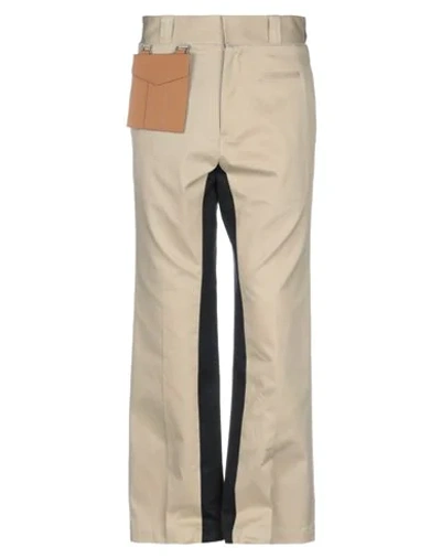 Shop Palm Angels Man Pants Sand Size 34 Cotton, Polyurethane, Polyester In Beige
