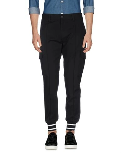 Shop Dolce & Gabbana Man Pants Black Size 32 Cotton, Elastane