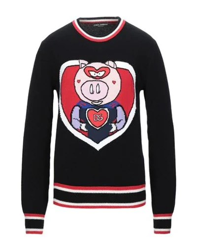 Shop Dolce & Gabbana Man Sweater Black Size 44 Cashmere, Virgin Wool, Polypropylene