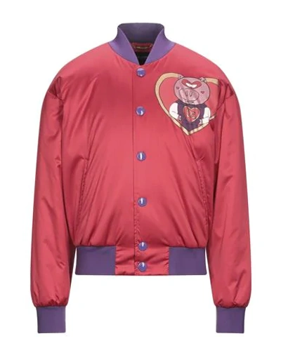 Shop Dolce & Gabbana Man Jacket Red Size 46 Polyester, Silk, Elastane