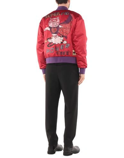 Shop Dolce & Gabbana Man Jacket Red Size 46 Polyester, Silk, Elastane