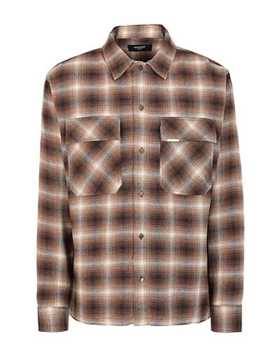 Shop Represent Flannel Shirt Man Shirt Brown Size S Viscose, Wool