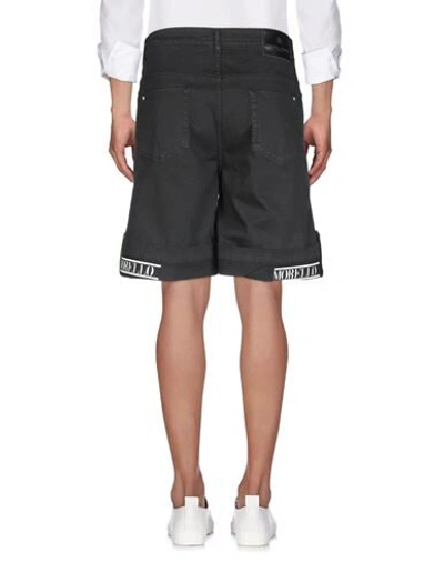 Shop Frankie Morello Man Denim Shorts Black Size 34 Cotton, Elastane
